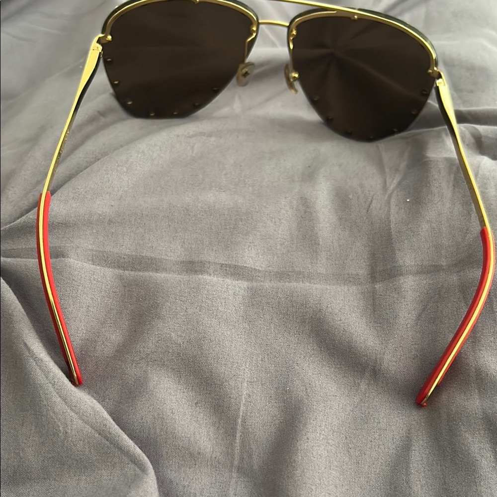 Louis Vuitton Gold Studded Aviator Sunglasses - Picture 2 of 5